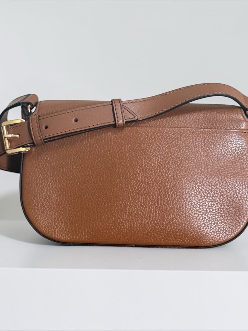 MICHAEL Michael Kors Samira Chestnut Brown Pebbled Leather MK Crossbody Bag! EUC - Picture 4 of 15